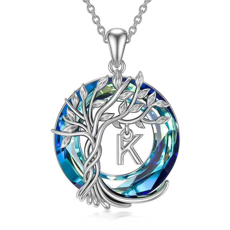 Colgante de Crystal con Inicial en Plata de Ley s925