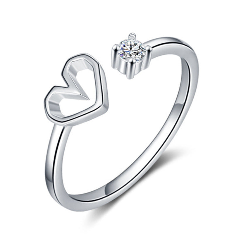 Anillo de Plata de Ley 925 con forma de Corazón para Mujer.