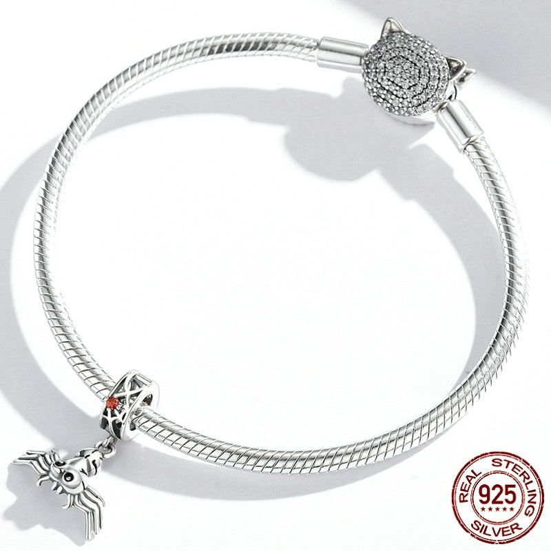 Halloween Spider Bracelet Pendant 925 Silver
