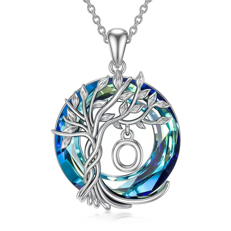 Colgante de Crystal con Inicial en Plata de Ley s925