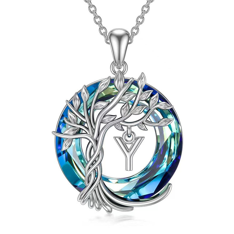 Colgante de Crystal con Inicial en Plata de Ley s925