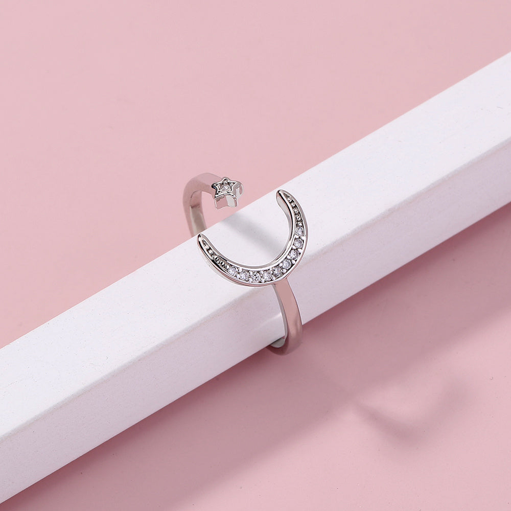 ✨ Anillo Luna & Estrella con Circonitas