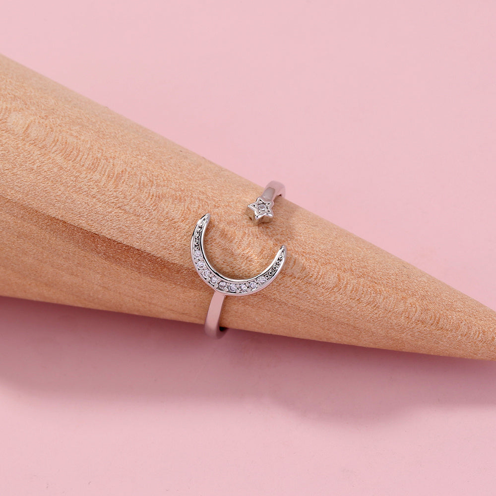 ✨ Anillo Luna & Estrella con Circonitas