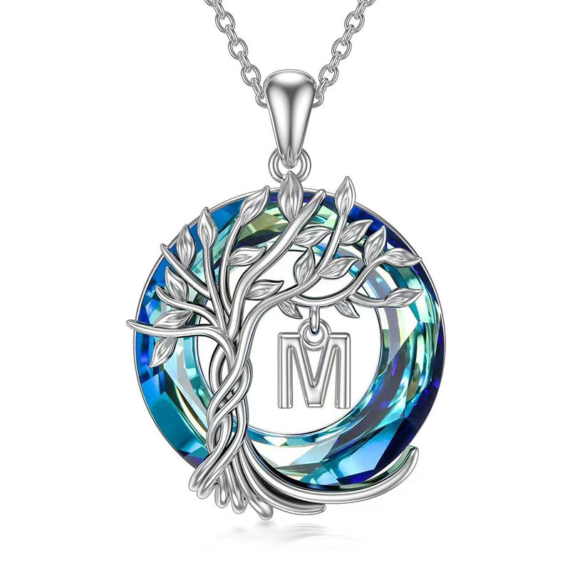 Colgante de Crystal con Inicial en Plata de Ley s925