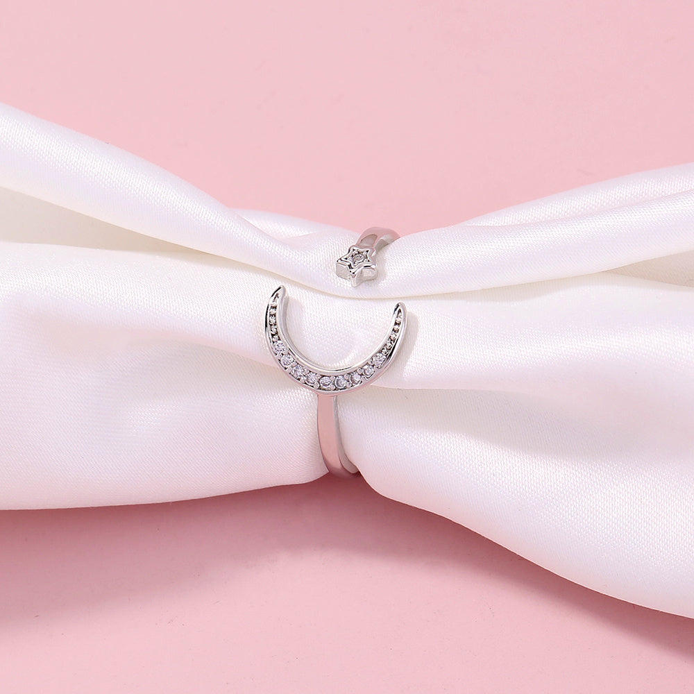 ✨ Anillo Luna & Estrella con Circonitas