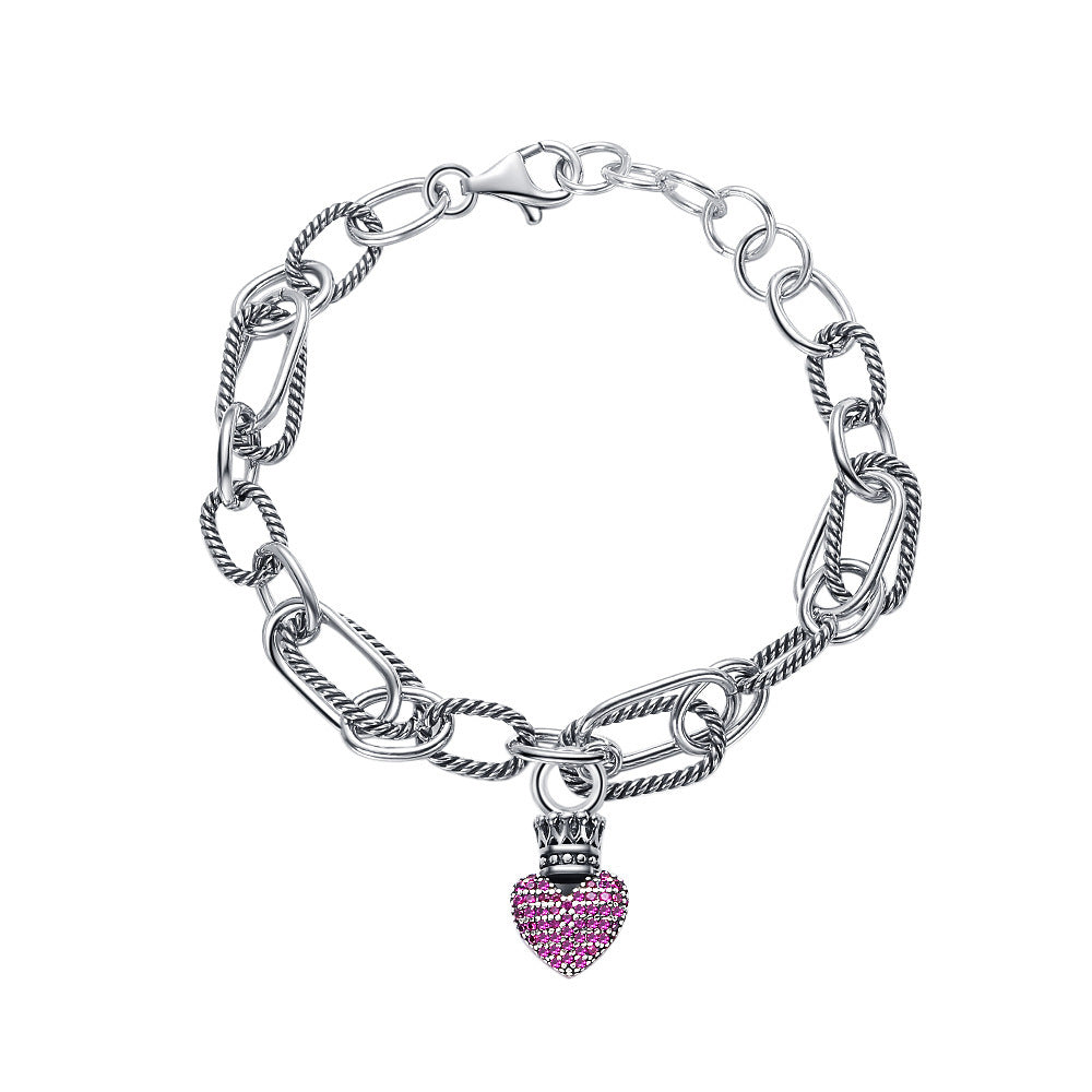 Pulsera “Vintage Crown Love" Plata de Ley s925