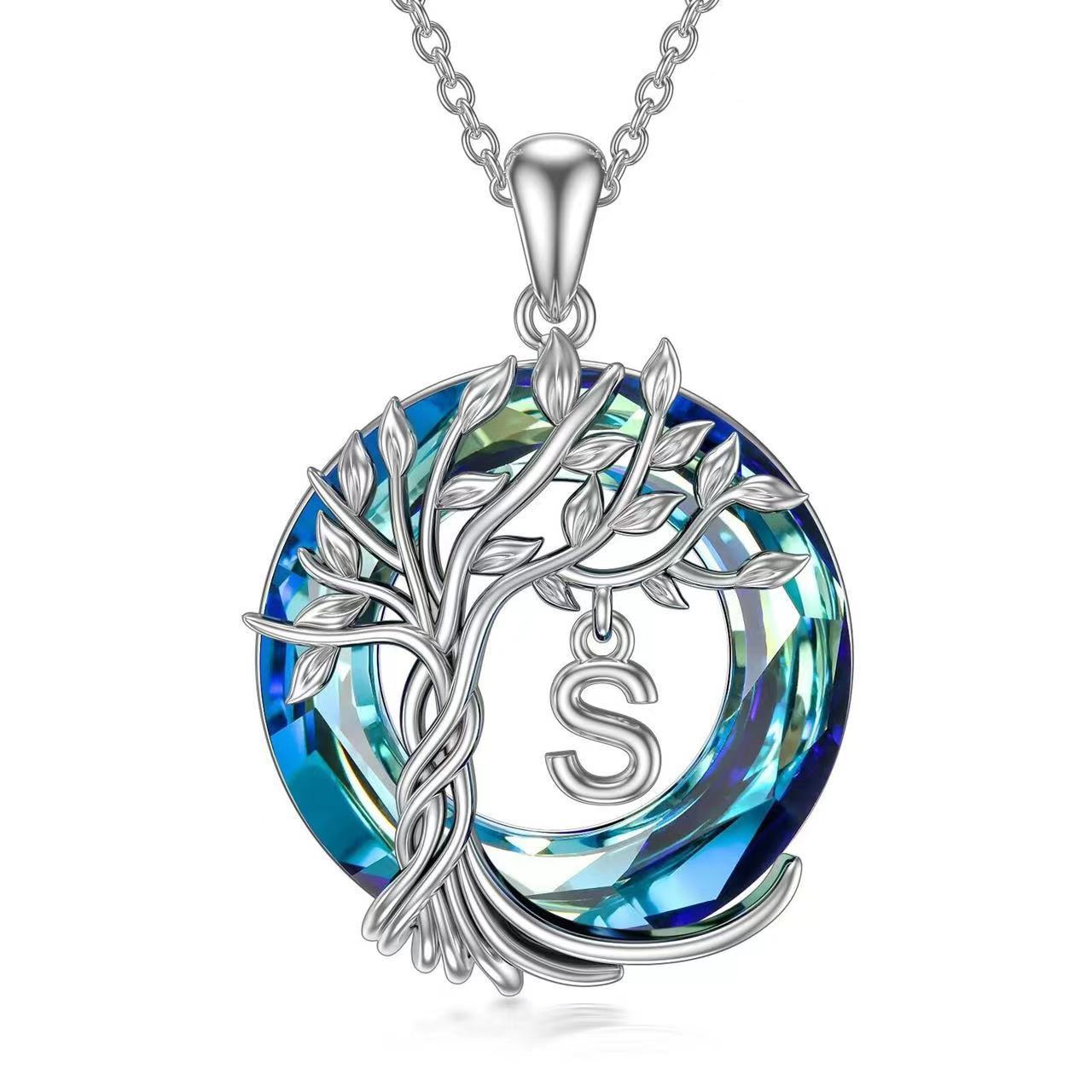 Colgante de Crystal con Inicial en Plata de Ley s925