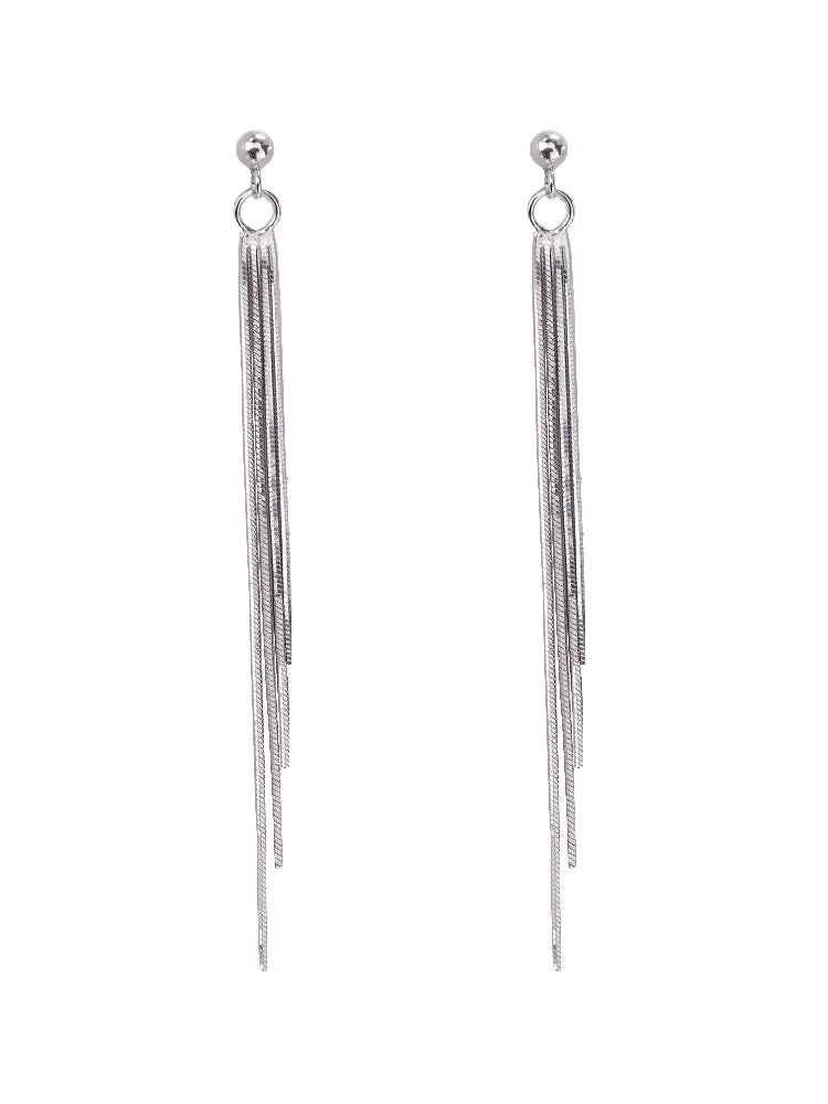 Lily Pendientes largos con borlas en plata de ley 925