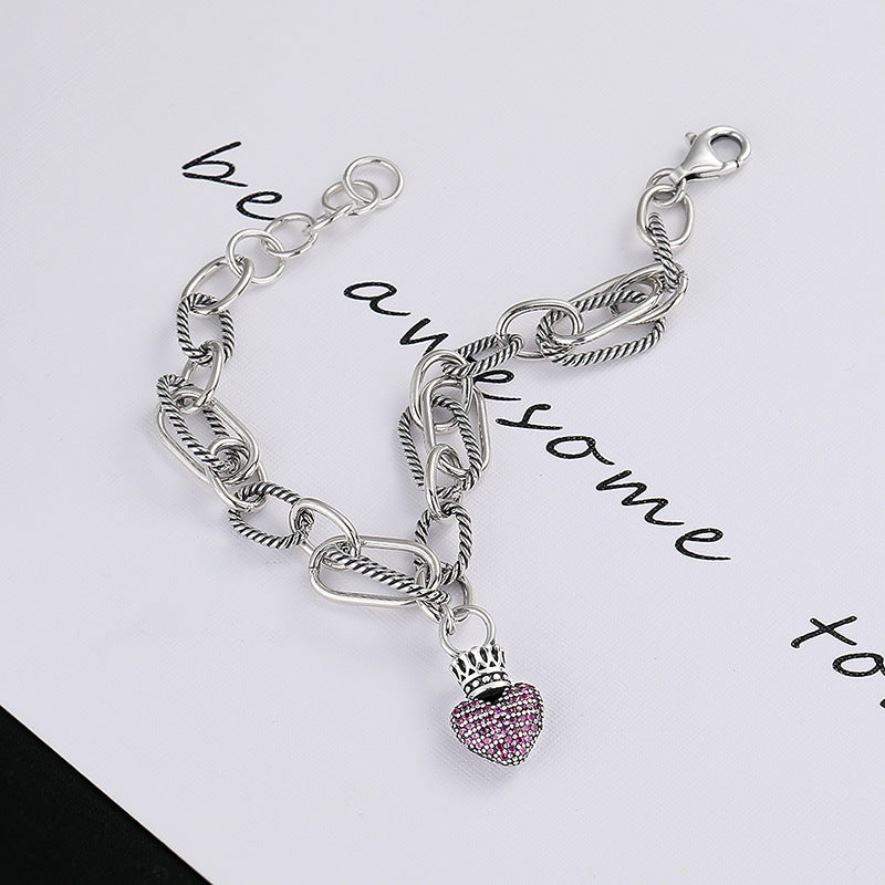 Pulsera “Vintage Crown Love" Plata de Ley s925