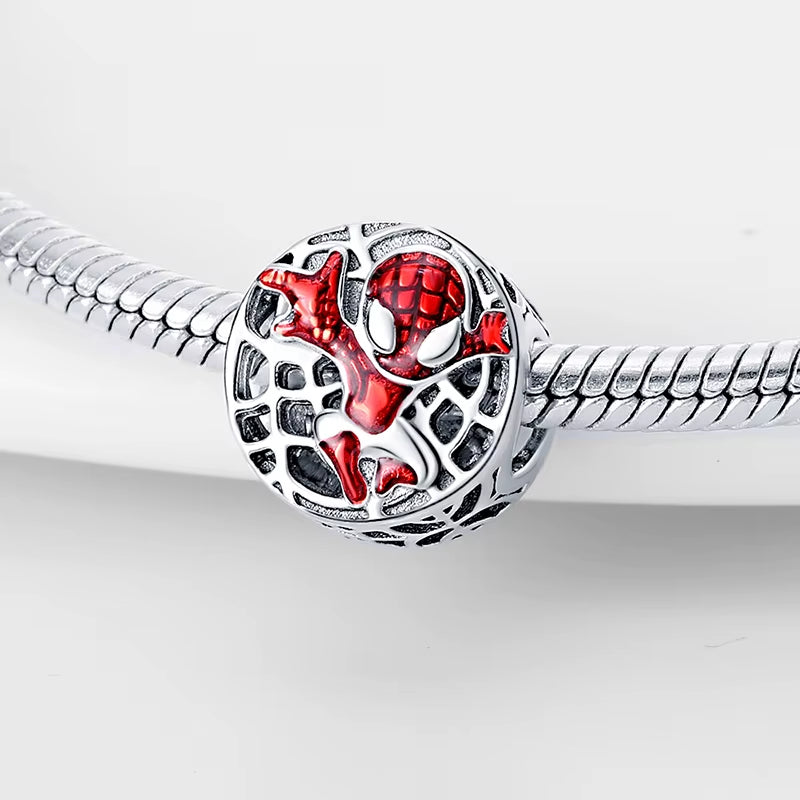 925 Sterling Silver Red Spider Heart Charms Beads Earrings Bracelet Fit 925 Original Bracelets DIY Birthday Jewelry Gifts