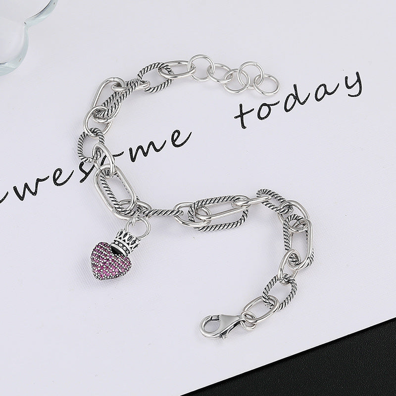 Pulsera “Vintage Crown Love" Plata de Ley s925