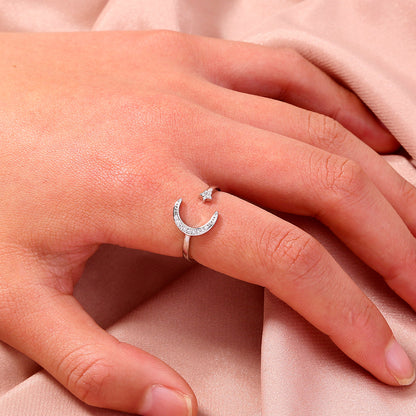 ✨ Anillo Luna & Estrella con Circonitas