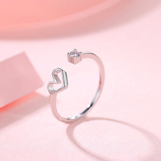 Anillo de Plata de Ley 925 con forma de Corazón para Mujer.