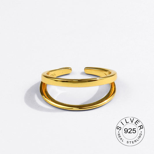 Anillo “Vintage Gold Bump” Plata de Ley s925