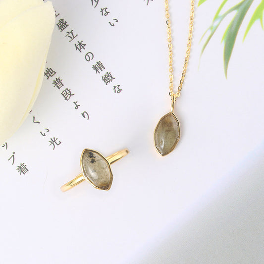 Set completo - Anillo y Pendiente. Estilo Coreano- Plata de ley 925