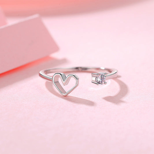 Anillo de Plata de Ley 925 con forma de Corazón para Mujer.