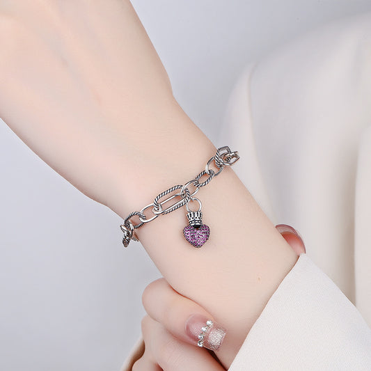 Pulsera “Vintage Crown Love" Plata de Ley s925