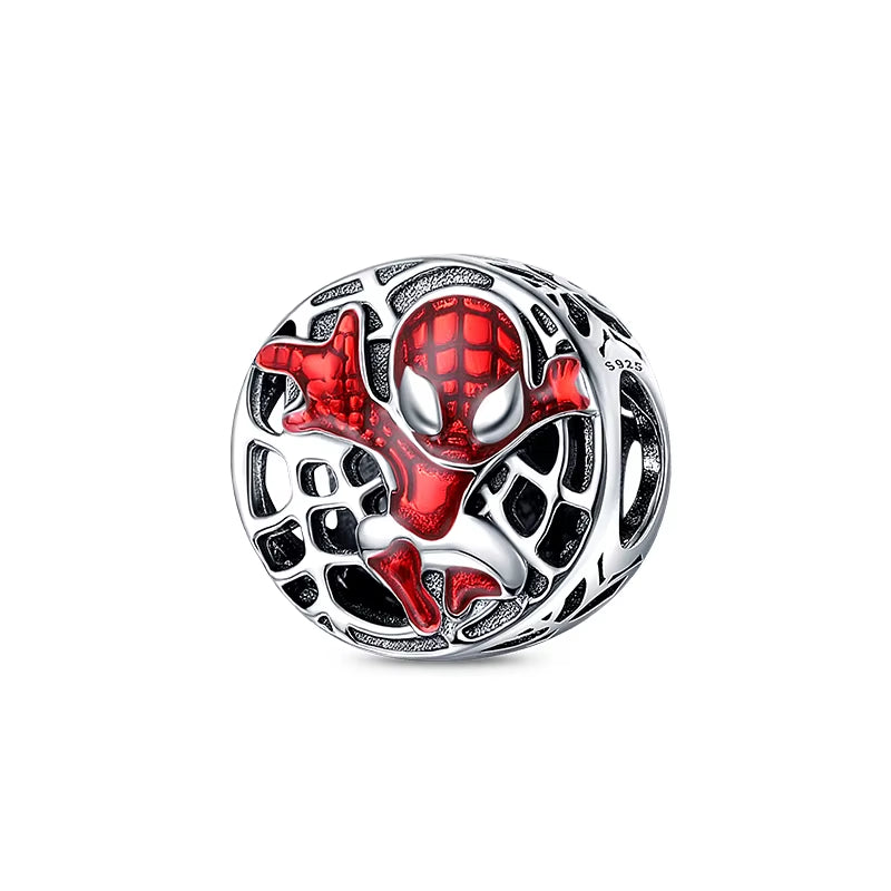 925 Sterling Silver Red Spider Heart Charms Beads Earrings Bracelet Fit 925 Original Bracelets DIY Birthday Jewelry Gifts