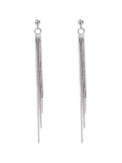 Lily Pendientes largos con borlas en plata de ley 925