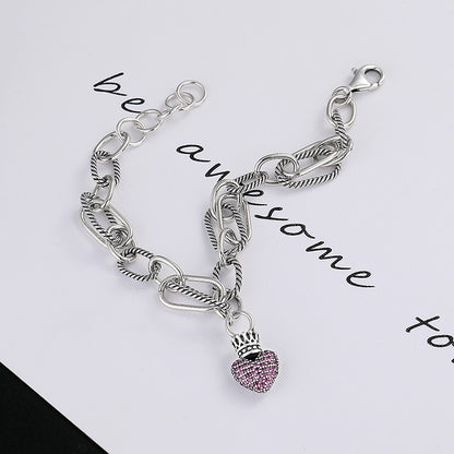 Pulsera “Vintage Crown Love" Plata de Ley s925